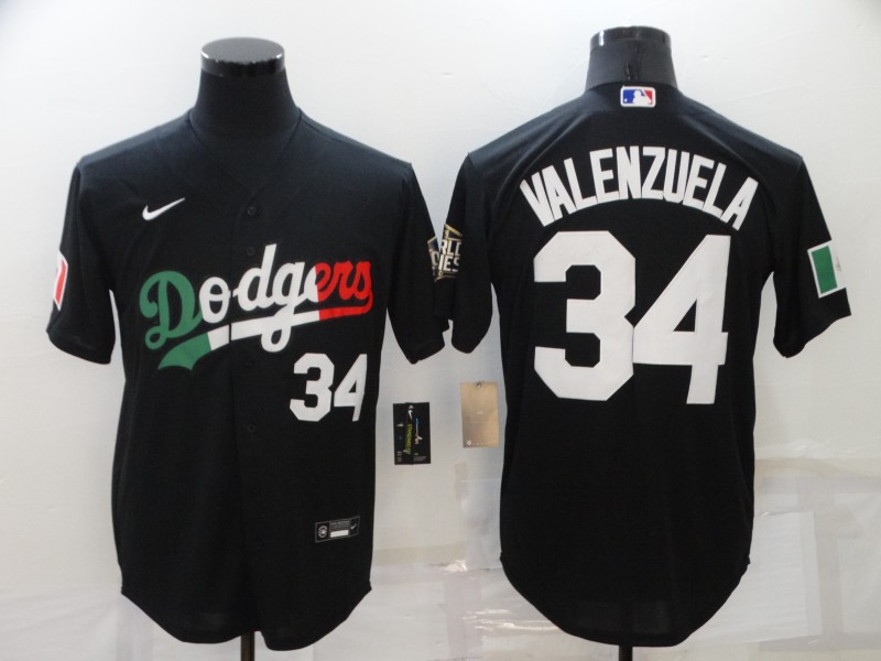 Men's Los Angeles Dodgers #34 Toro Valenzuela Black Cool Base Stitched Baseball Jersey Men's Los Angeles Dodgers #34 Toro Valenzuela Black Cool Base Stitched Baseball Jersey
